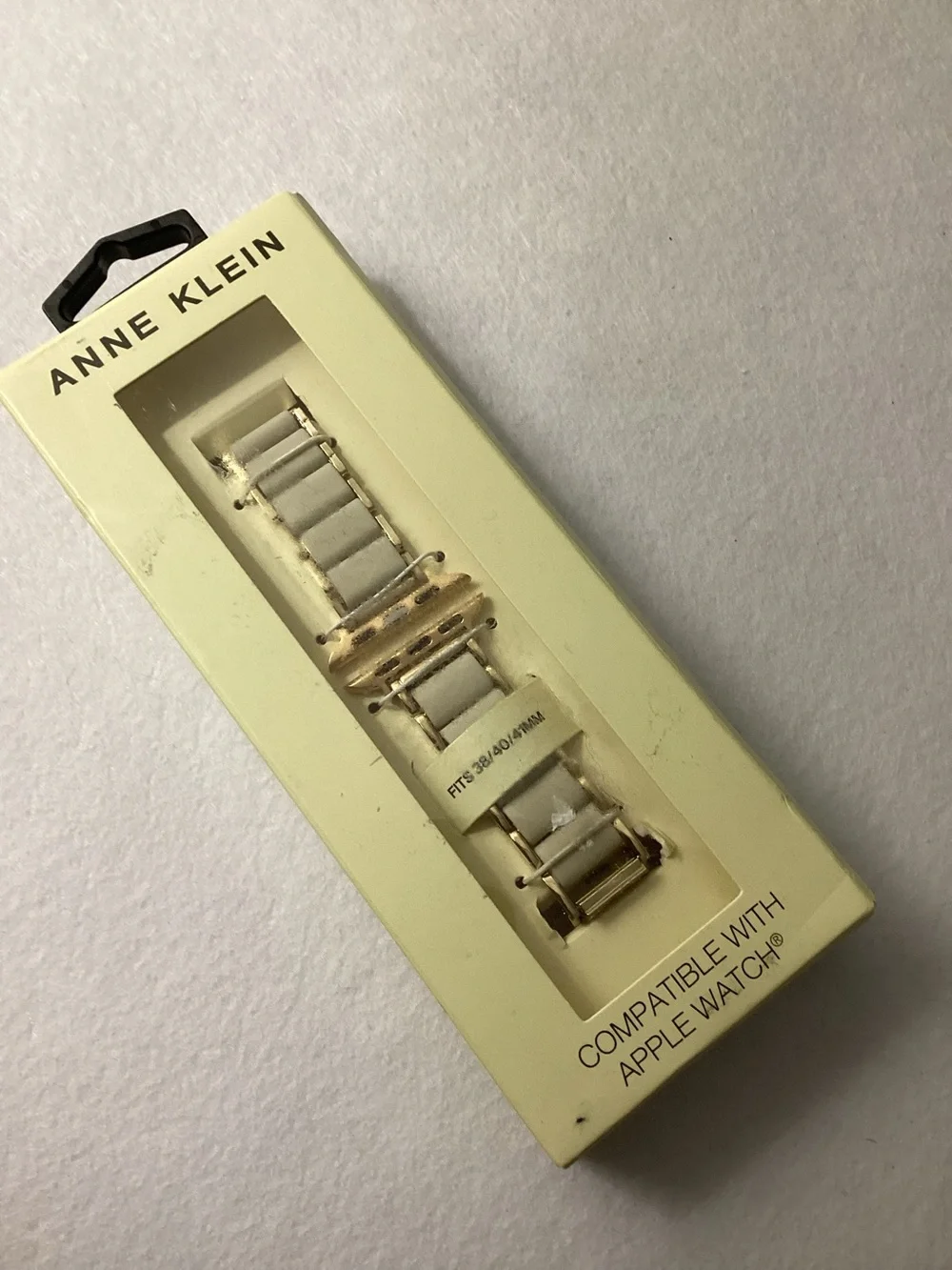 Anne Klein Smooth Rubber Center Links Compatible Apple Watch Band 38/40/41mm